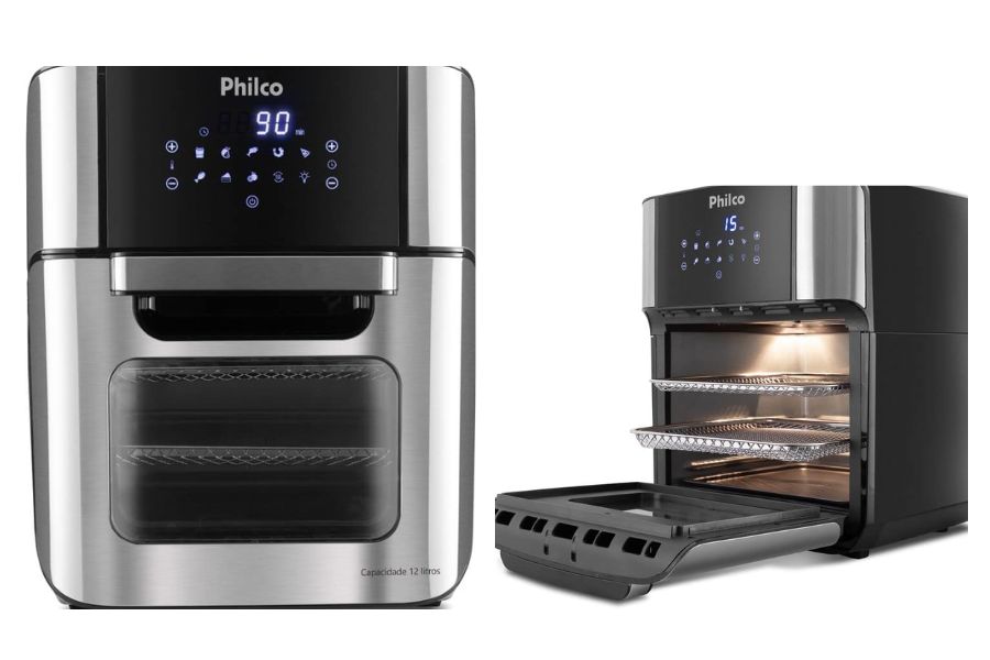 Air Fryer Philco Oven 12Litros preta modelo PRF2200P.